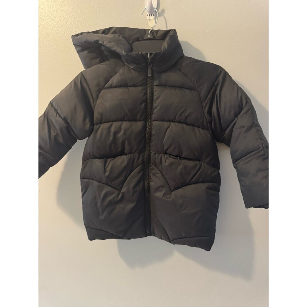 Zara Black Kids Puffer Jacket with Hood Size 6
